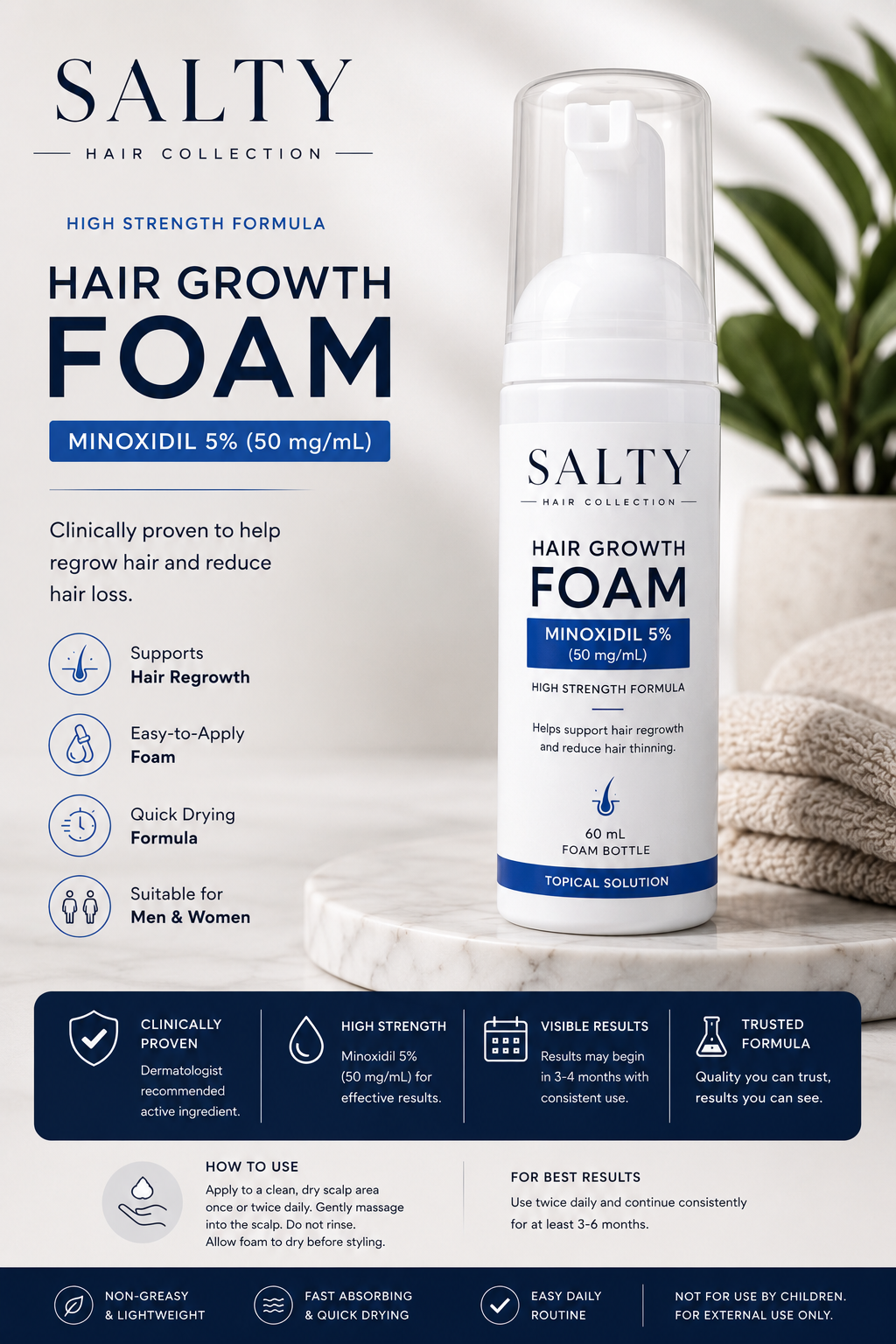 Hair Growth Foam – Minoxidil 5%
